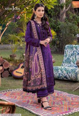 3 Pcs Women's Unstitched Embroidered Suit