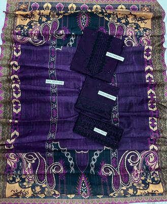 3 Pcs Women's Unstitched Embroidered Suit