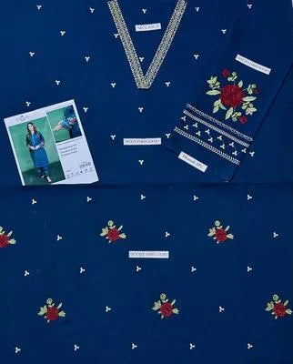 2 Pcs Women's Unstitched Embroidered Suit