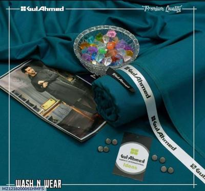 Men's Unstitched Wool Suit in Turquoise - 4 Meter with Plain Pattern