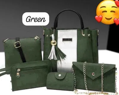 Girl's PU Leather Plain Hand Bag Set