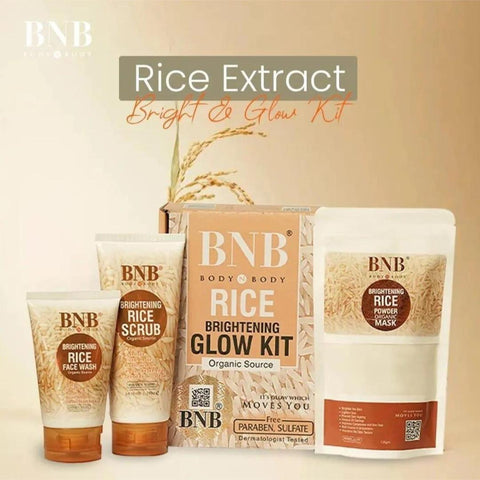 Brightening Rice Facial Kit - 3 Pcs Set for Whitening and Exfoliation